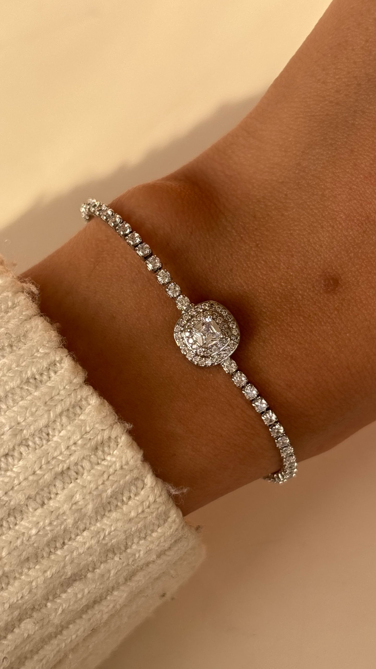 Diamond Silver Tennis Bracelet