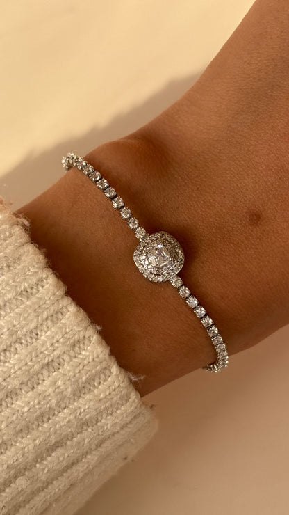 Diamond Silver Tennis Bracelet