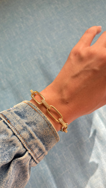 Wide Paperclip Bracelet