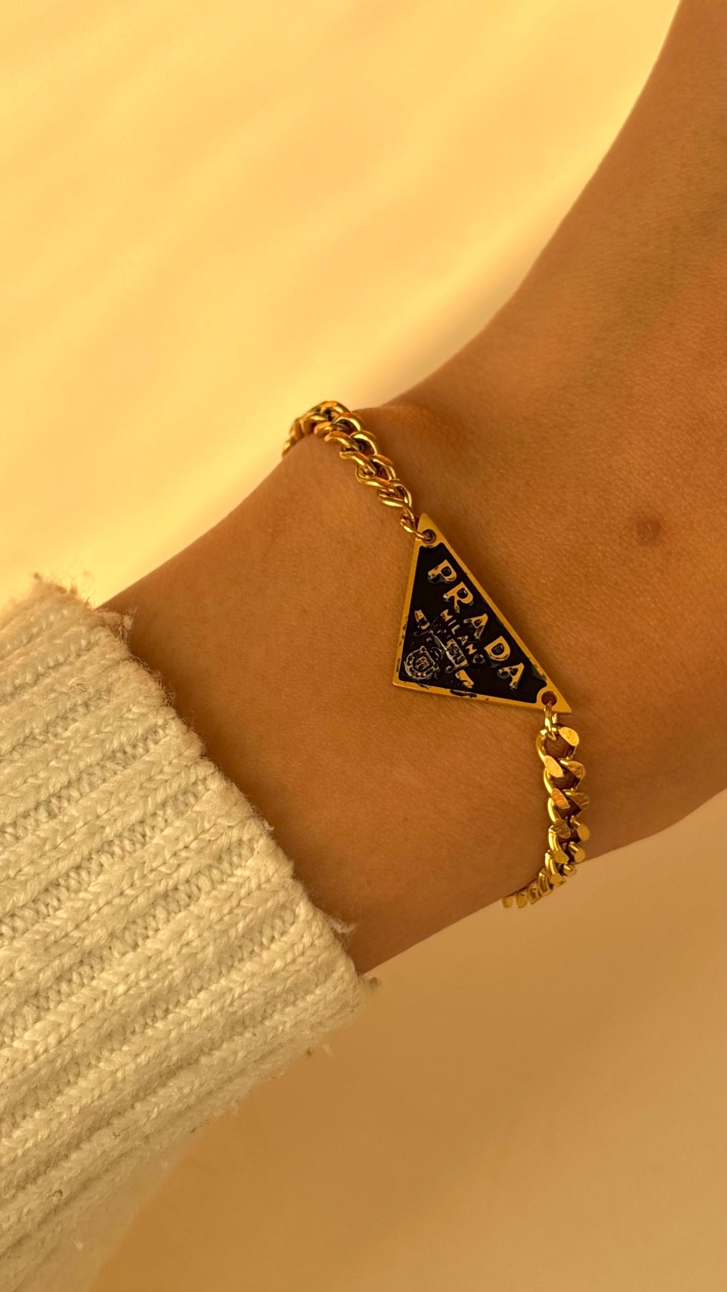 Pr🖤da gold bracelet