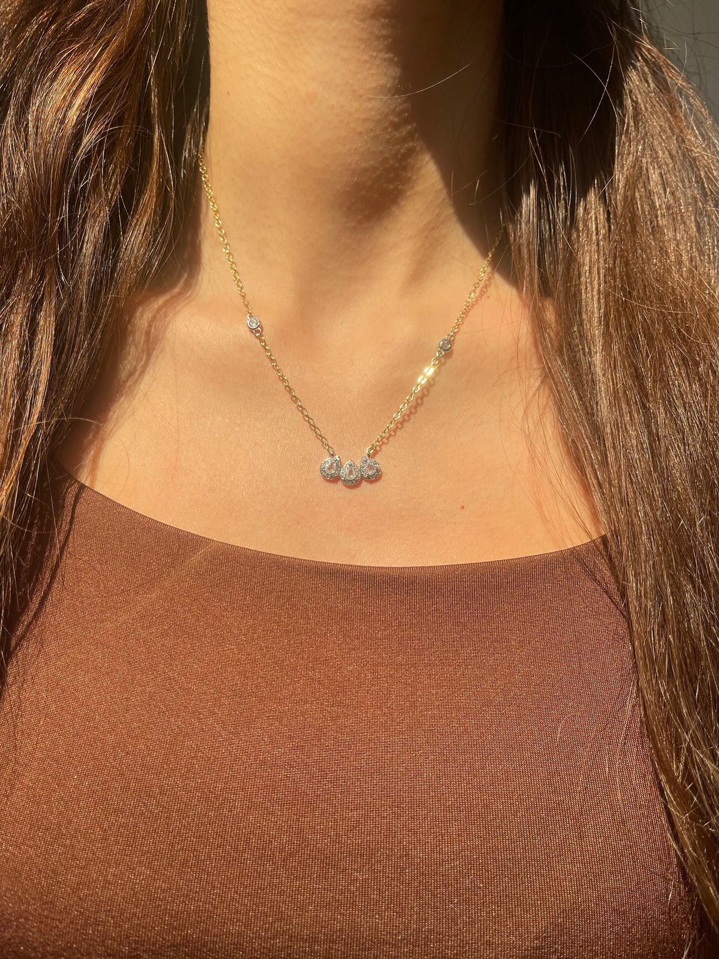 Diamond Pear Necklace