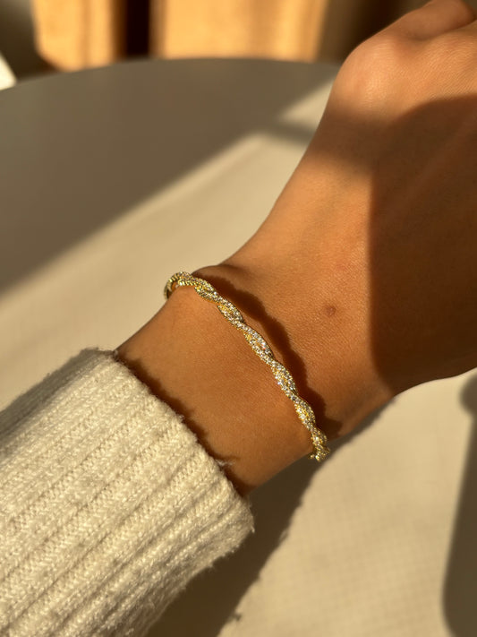 Wave Gold Bangle