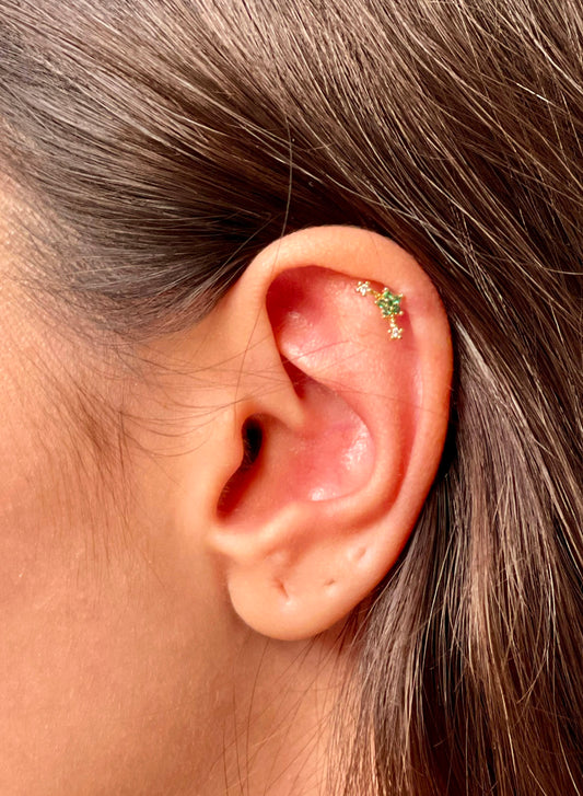 Blue star single piercing