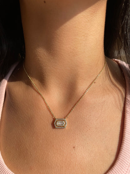 Single Baguette Gold Necklace