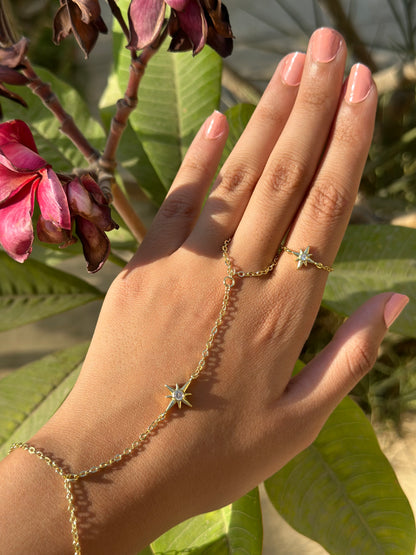 Star Diamond Ring & Hand Chain