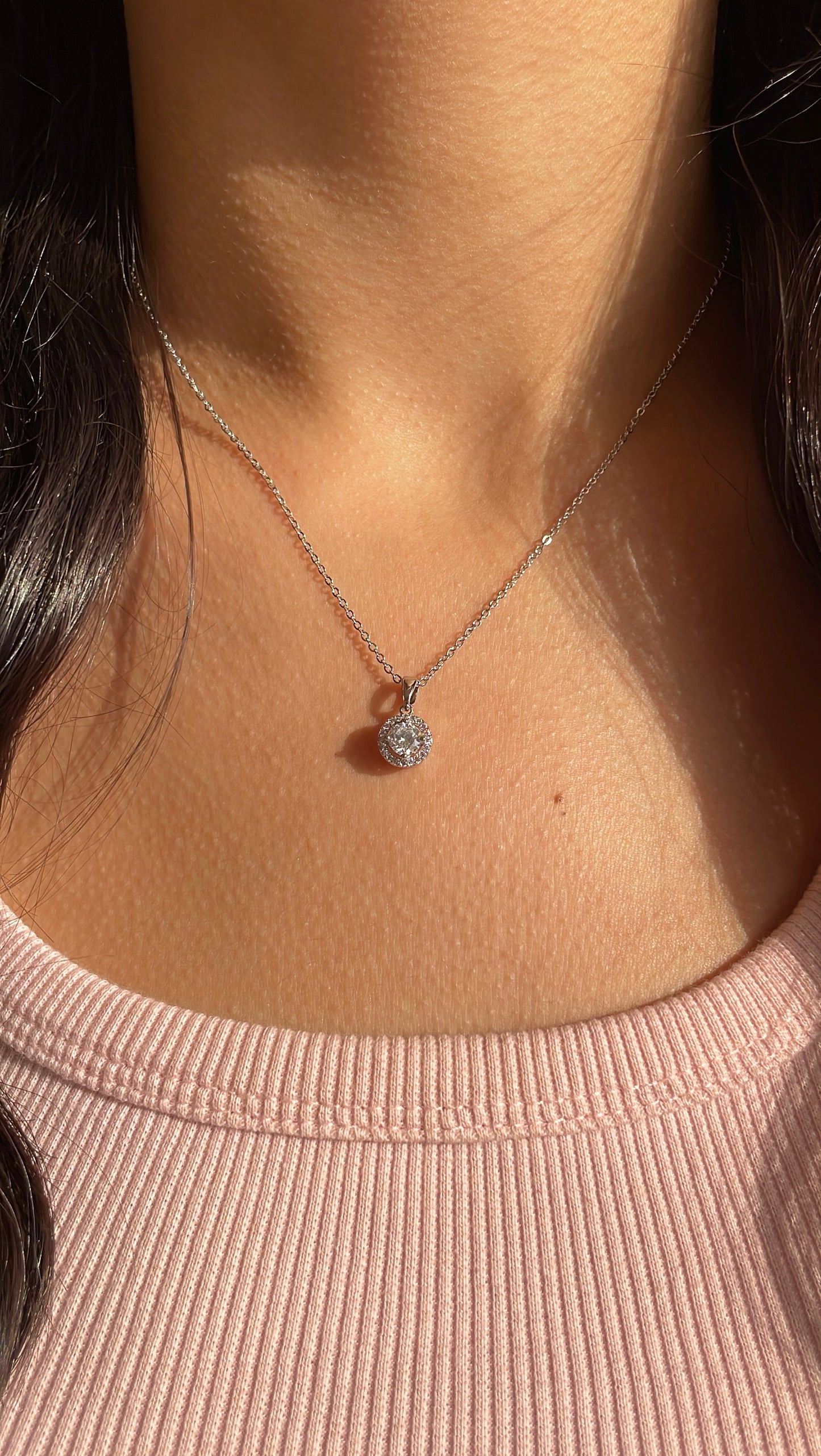 Diamond silver Necklace