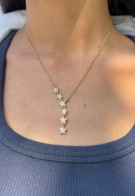 Star Lariat Gold Necklace