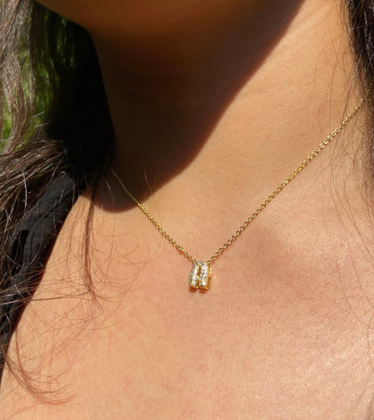Petite Bubble Initial Necklace