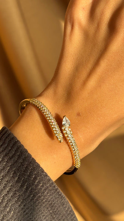 Wave Diamond Bangle