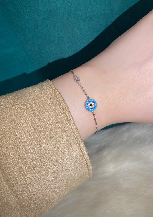 Silver Evil Eye Bracelet