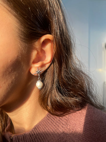 Pearl Star Earrings
