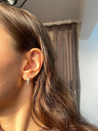 Glossy Diamonds hoop Earrings