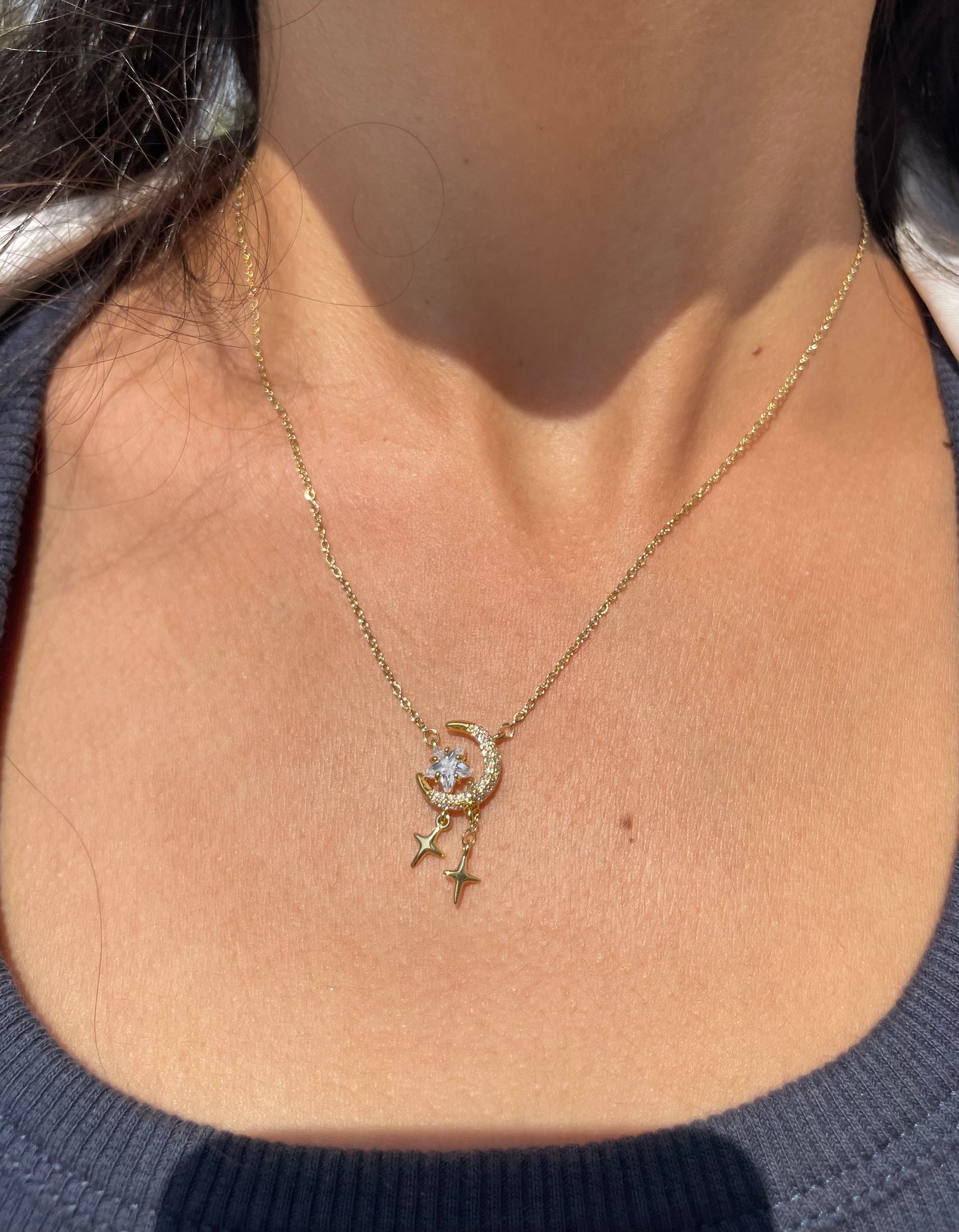 Crescent and Stars Necklace
