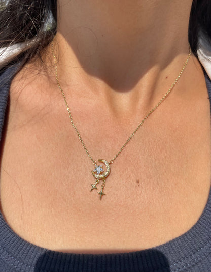 Crescent and Stars Necklace