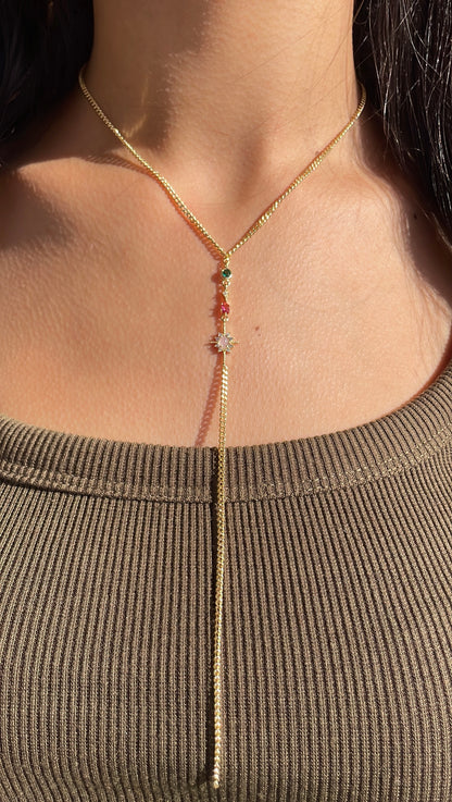 Starburst Colored Drop Necklace