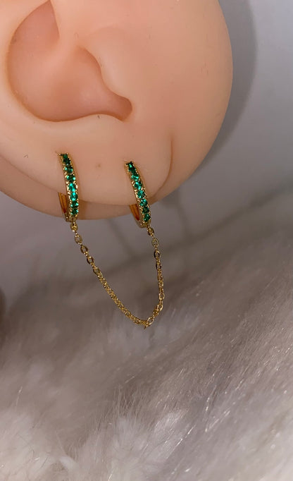 Connected Chain Green Piercing