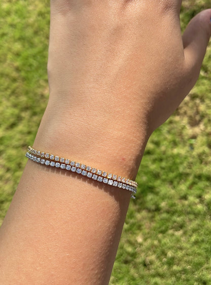 Tennis Bracelet Silver Lobster Lock