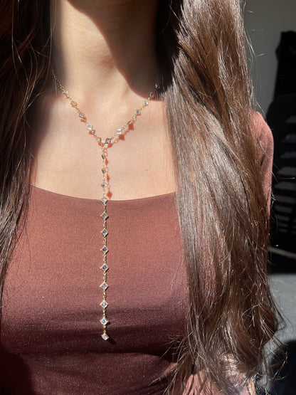 White Stones Drop Necklace