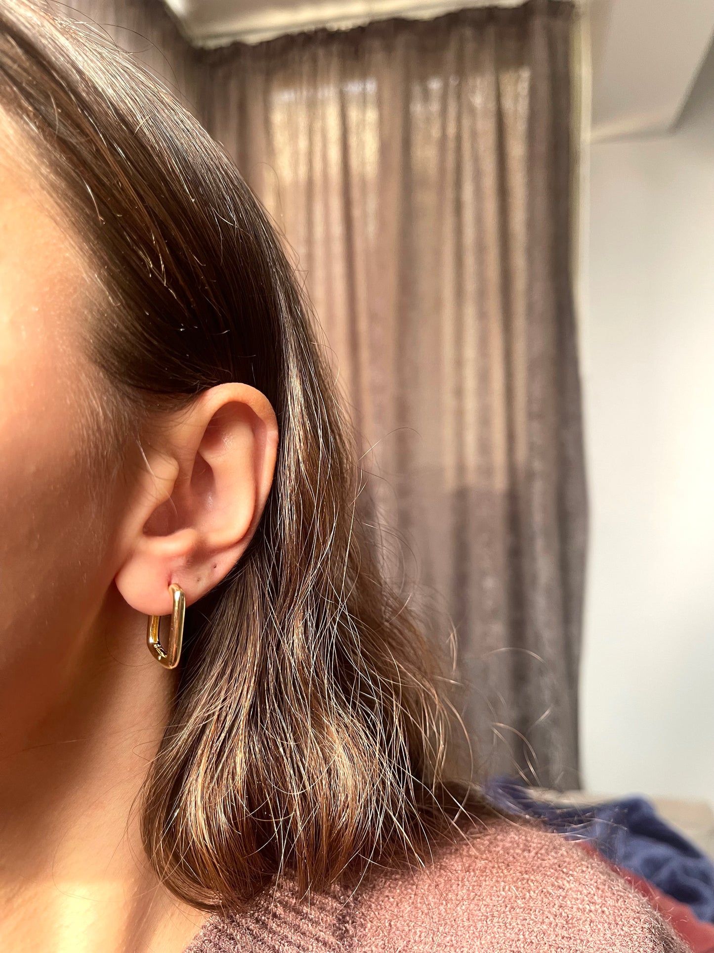 Small rectangular hoops Earrings