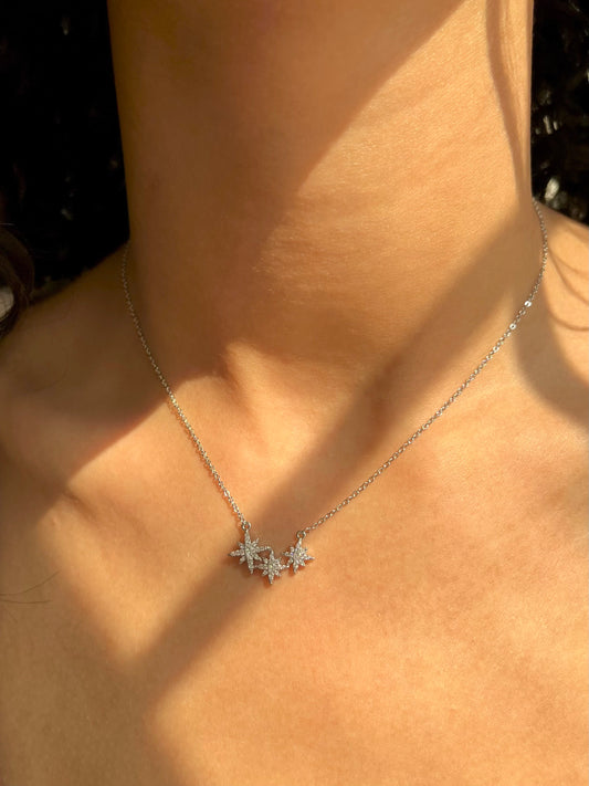 Mini Silver Stars Necklace