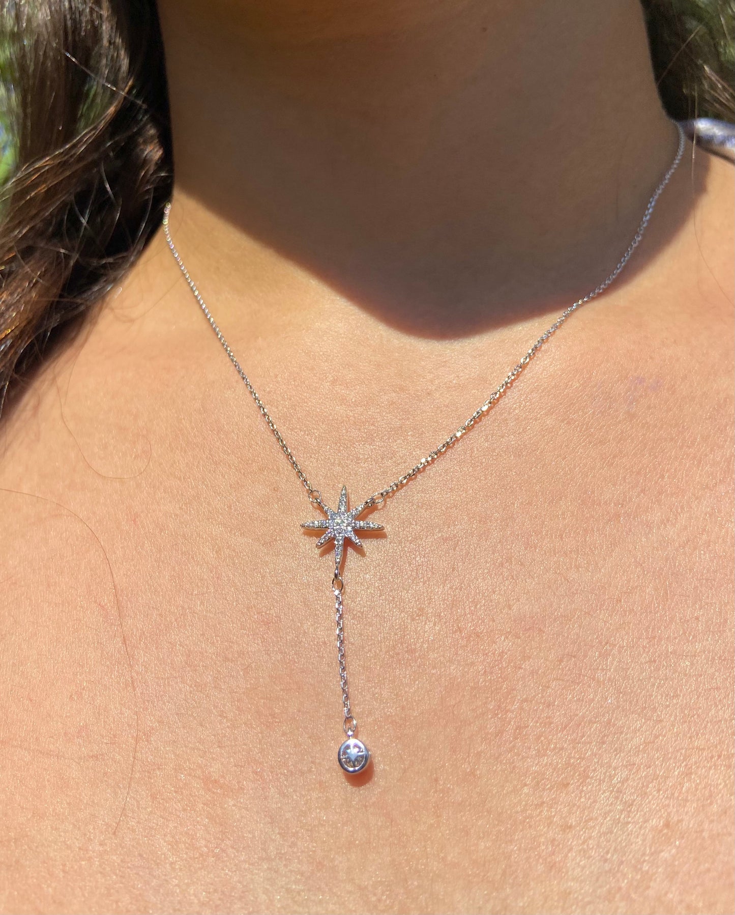 Single Starburst Silver Necklace