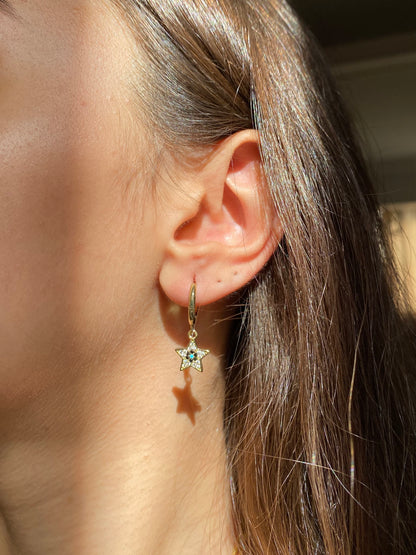 Blue Star Earrings
