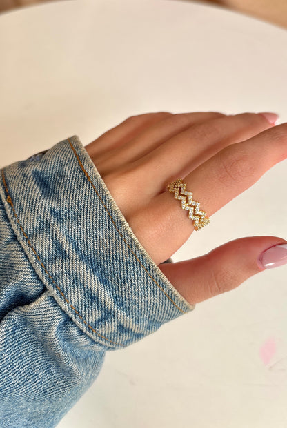Waves Gold Ring