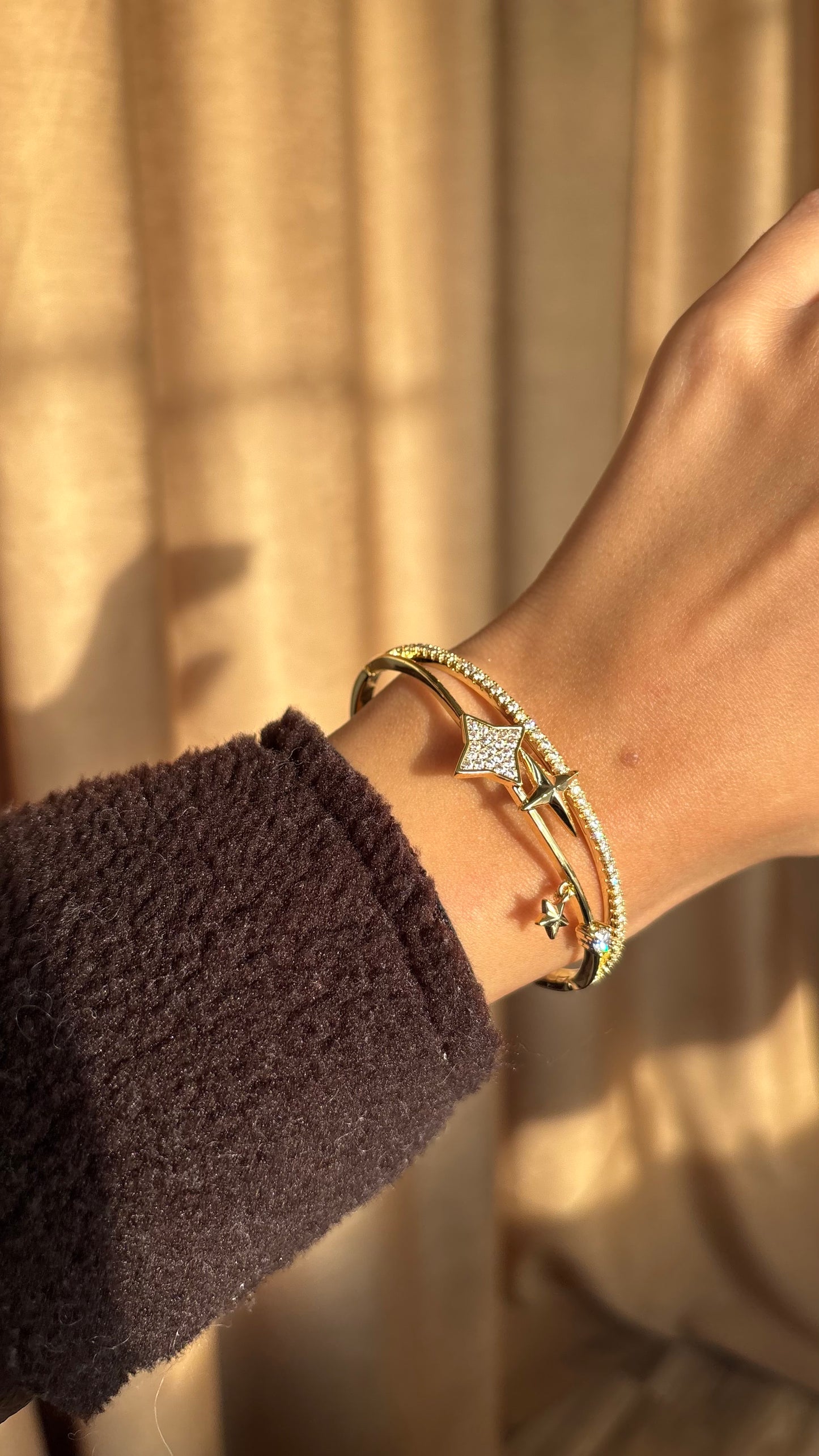 Starburst Gold Bangle