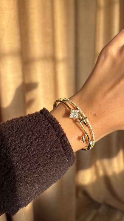 Starburst Gold Bangle