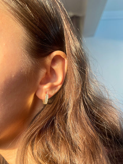 Square diamonds Hoops Earrings