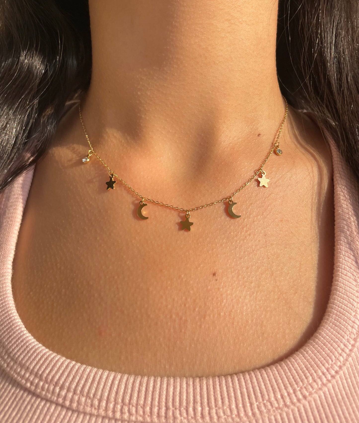 قلادة النجوم والقمر الماسية