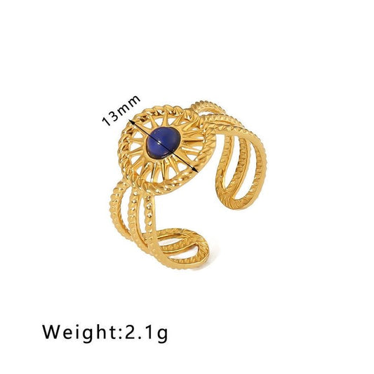 Blue Halo Charm Ring