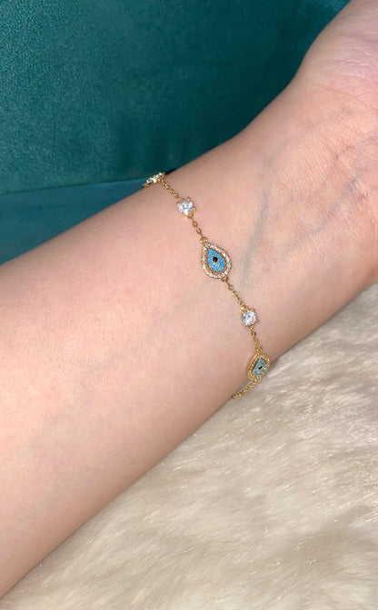 Pear Evil Eye Bracelet