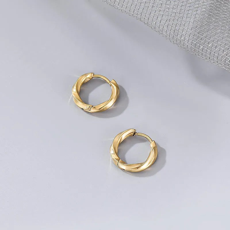 Twisted Tiny Hoop Earrings