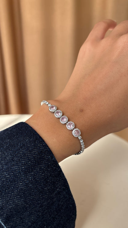 Pink Round Tennis Bracelet