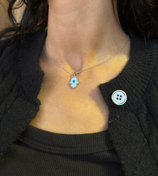 Mini Evil Eye Silver Necklace