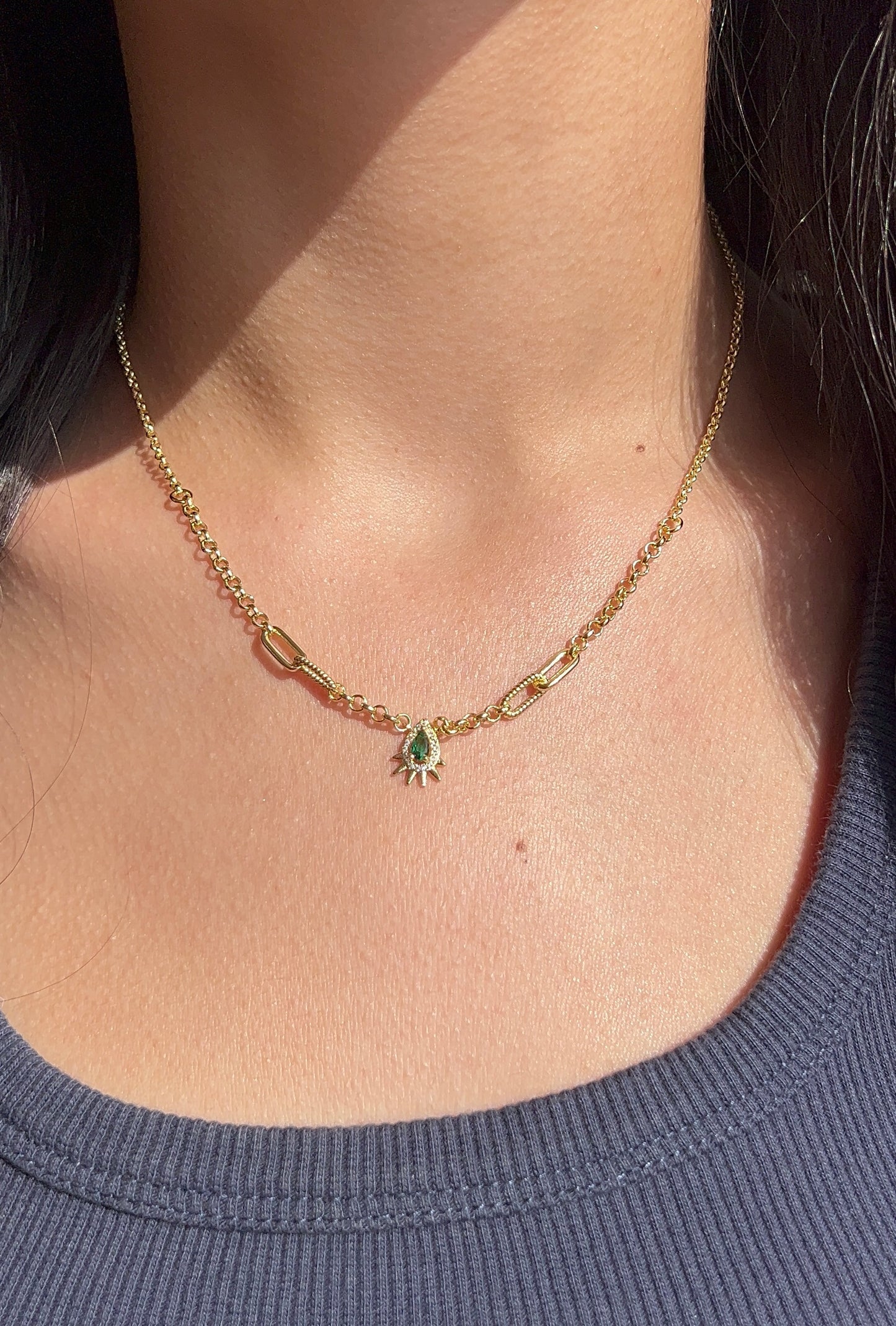 Emerald Green Lynx Necklace