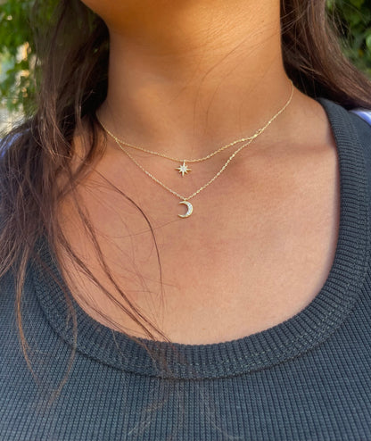 Baby Crescent Stars Necklace