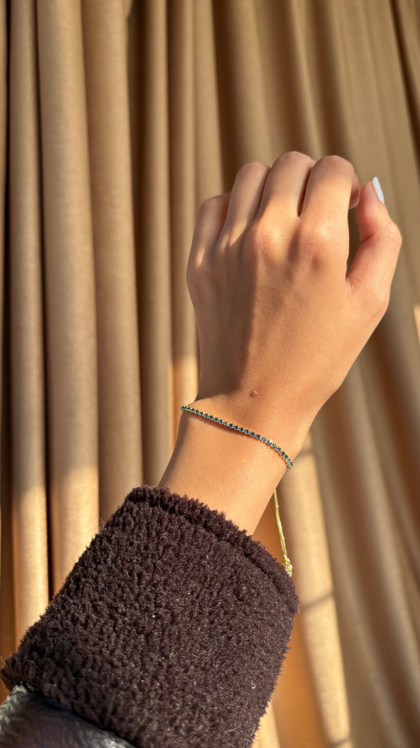 Blue Tennis Adjustable Bracelet