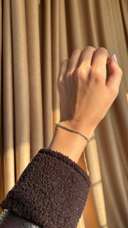 Blue Tennis Adjustable Bracelet