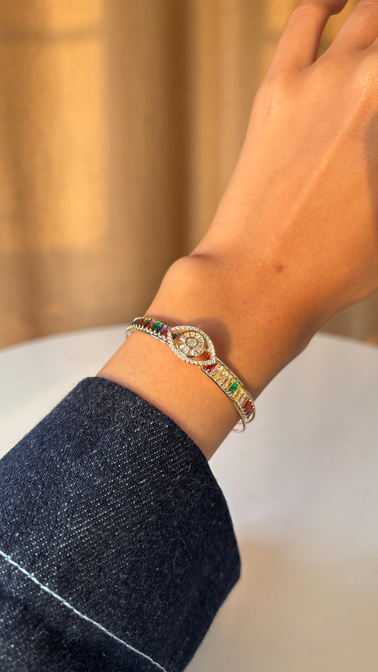 Colored Evil Eye Bangle