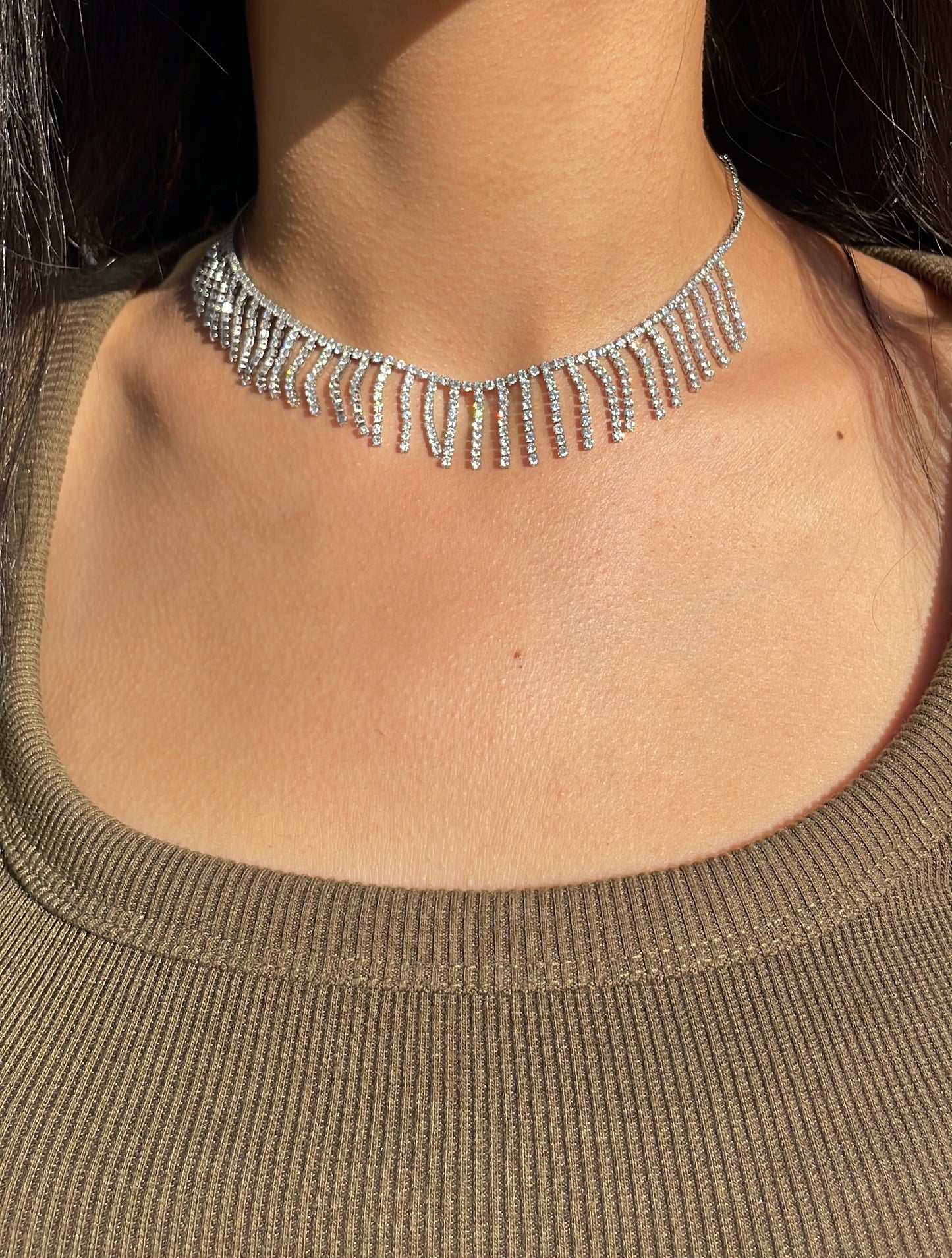 Silver Silk Threads Necklace
