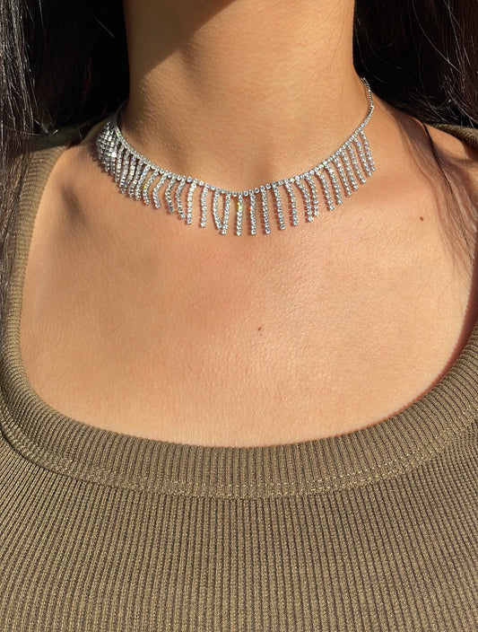 Silver Silk Threads Necklace
