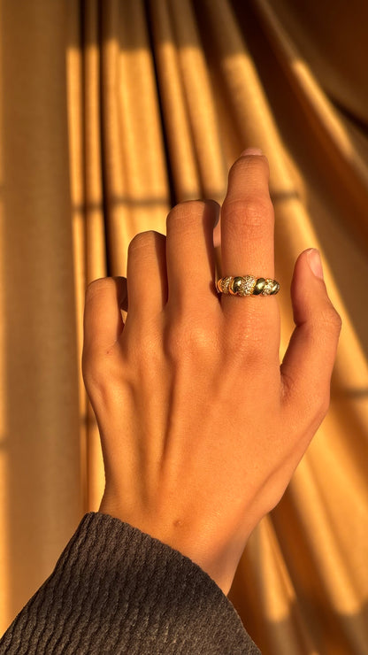 Diamond Rope Gold Ring