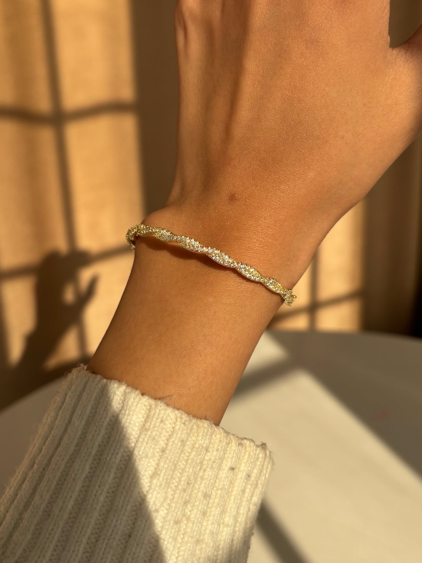 Wave Gold Bangle
