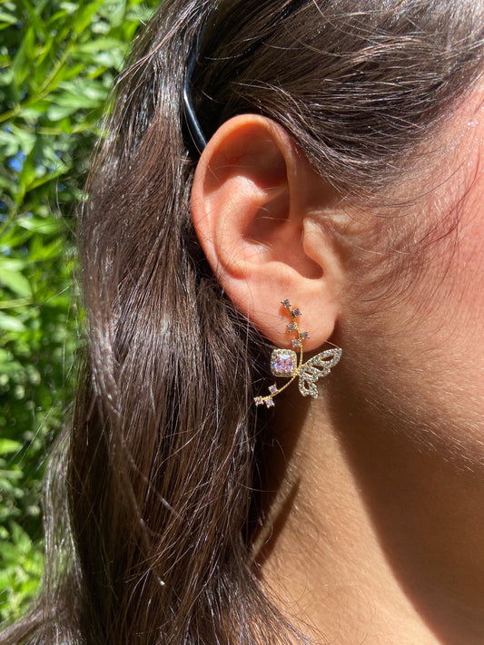 Pink Butterfly Earrings