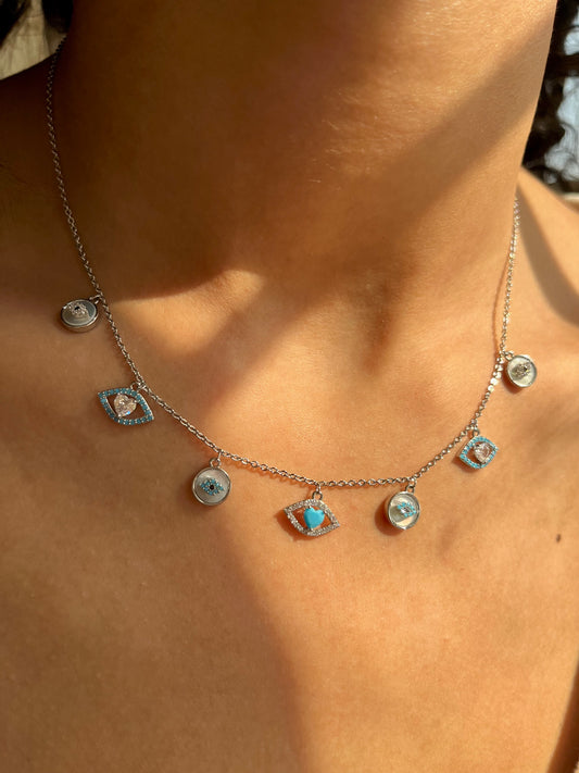 Celestial Eye Silver Necklace
