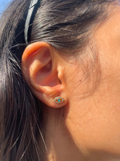 Blue Evil Eye Earrings