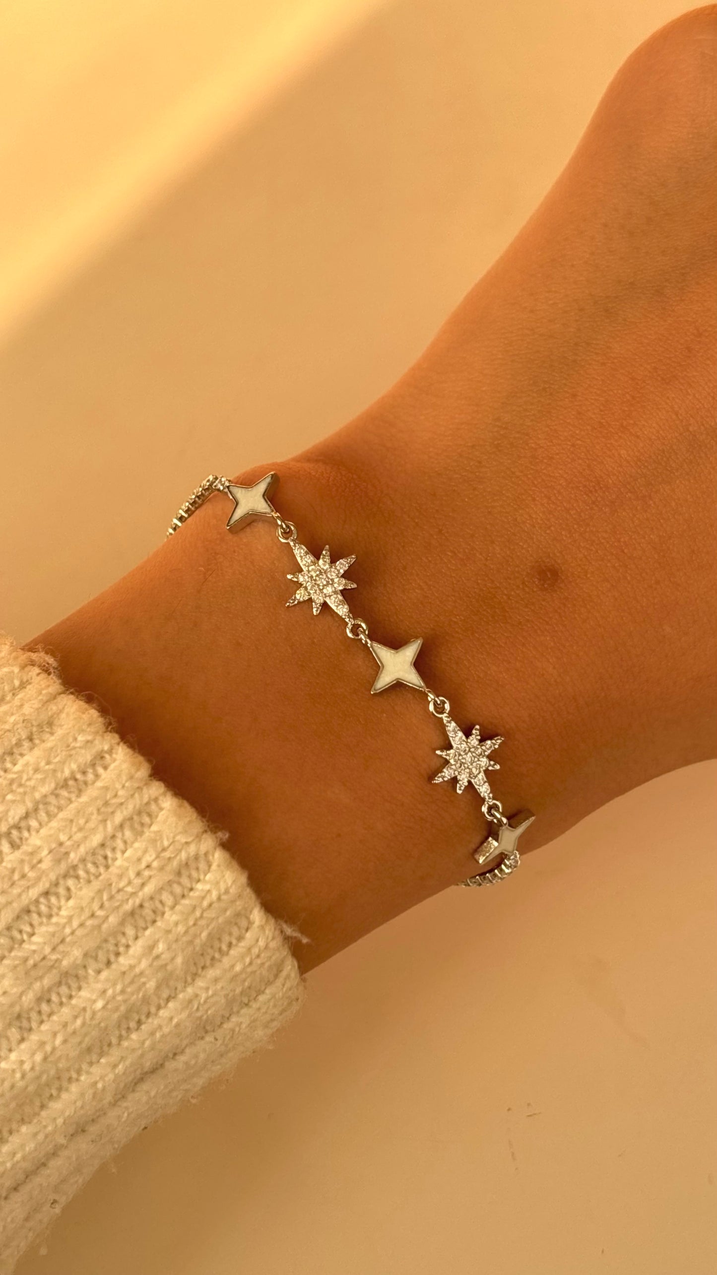 Silver Stars Tennis Bracelet