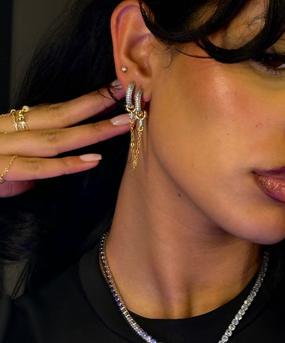 Sugar Rush Huggie Connected Earrings